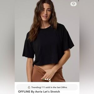 Aerie: Cropped Cotton Short-Sleeve Tee XS (2/3 & NWT)